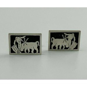 Bullfighter Matador Sterling Silver Cufflinks